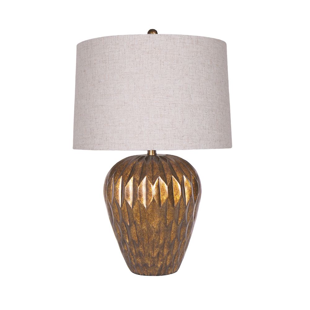 مصباح طاولة من الراتنج الأبيض Aw23-Jonathan، أبعاده 35.5 × 35.5 × 66 سم (Mlm-883469Gl)