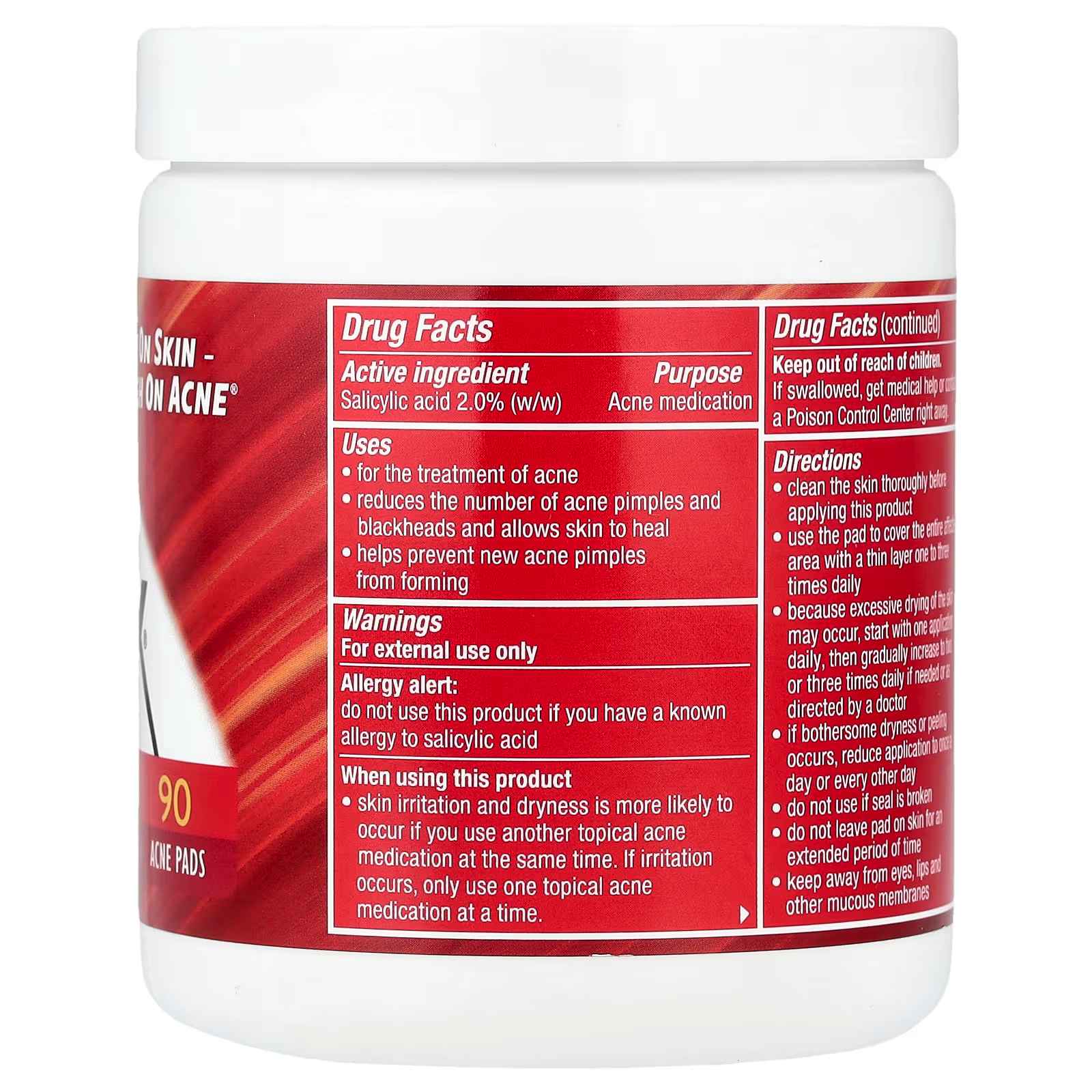 Stridex, Maximum, Alcohol Free, 90 Acne Pads