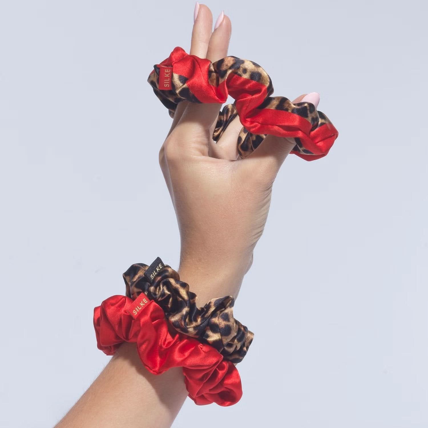 SILKE London Hair Scrunchies - Leopard Red