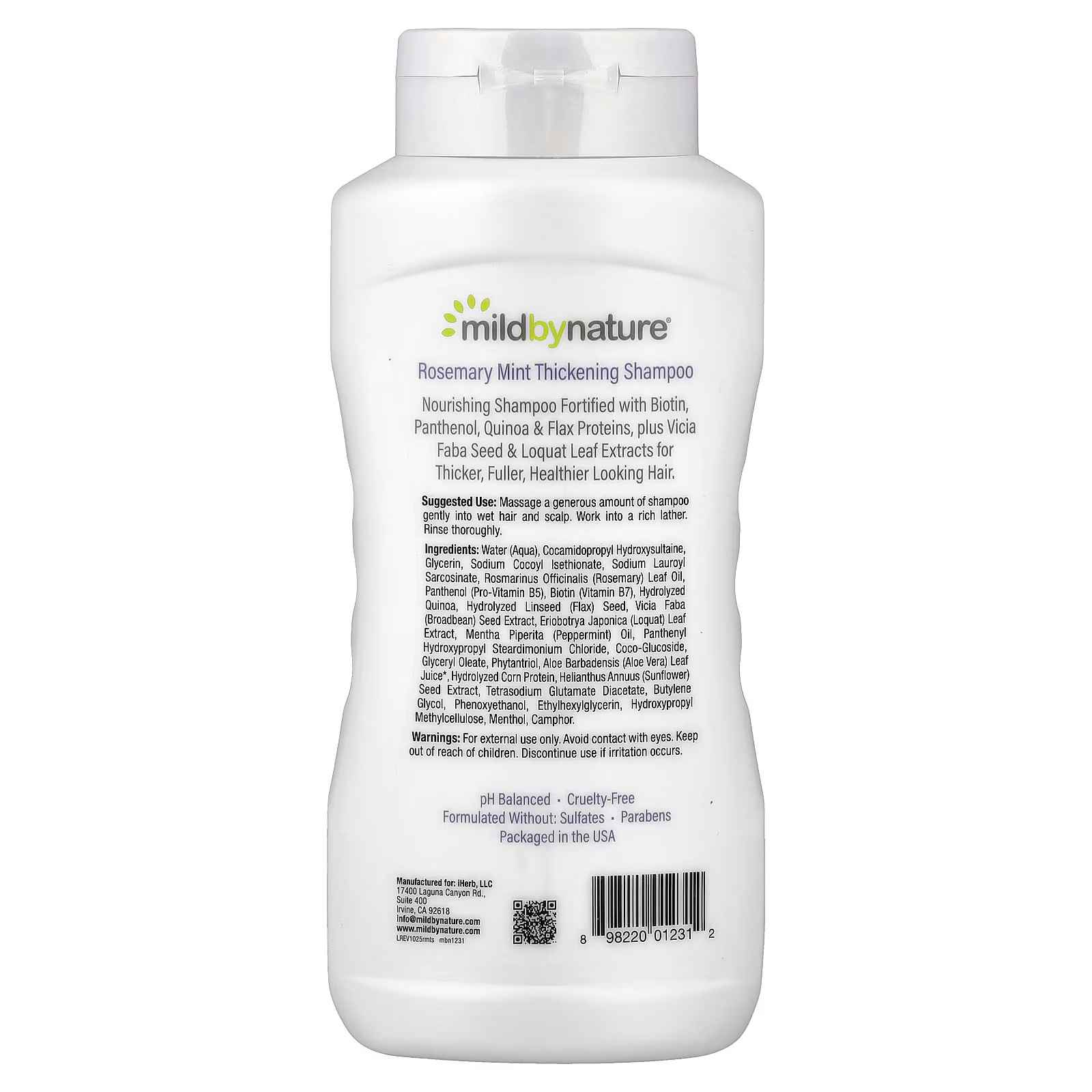 Mild By Nature, Thickening Shampoo, B-Complex & Biotin, Rosemary Mint, 16 fl oz (473 ml)