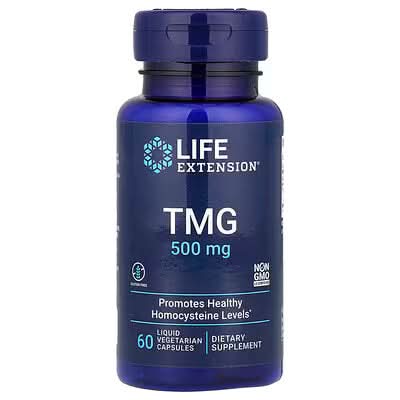 Life Extension, TMG, 500 mg, 60 Liquid Vegetarian Capsules