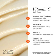 Advanced Clinicals, Vitamin C, Advanced Brightening Cream, 16 oz (454 g)