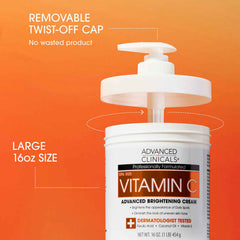 Advanced Clinicals, Vitamin C, Advanced Brightening Cream, 16 oz (454 g)