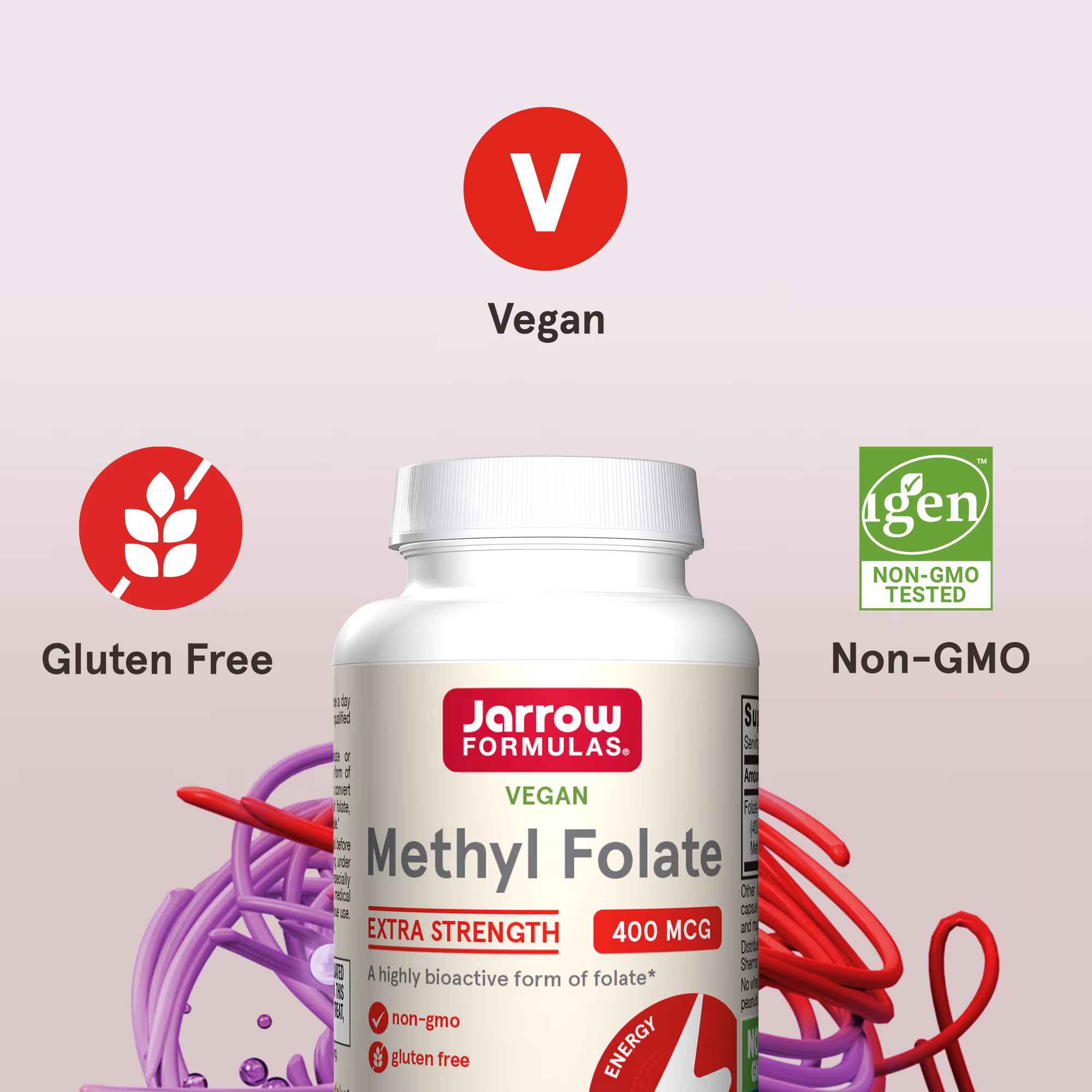 Jarrow Formulas, Vegan Methyl Folate, 400 mcg, 60 Veggie Capsules
