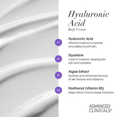 Advanced Clinicals, Hyaluronic Acid, Hydrating Body Cream, 16 oz (454 g)