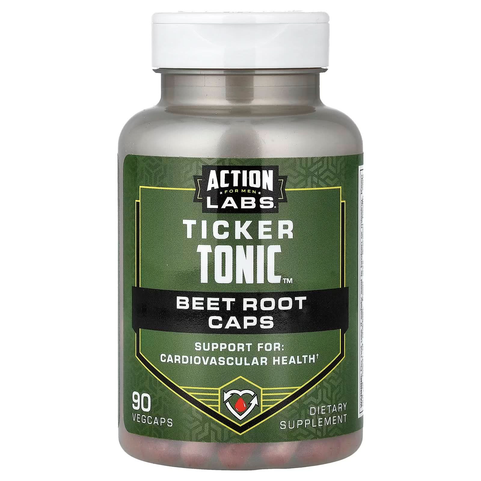 Action Labs, For Men, Ticker Tonicโข, Beet Root Caps, 90 VegCaps