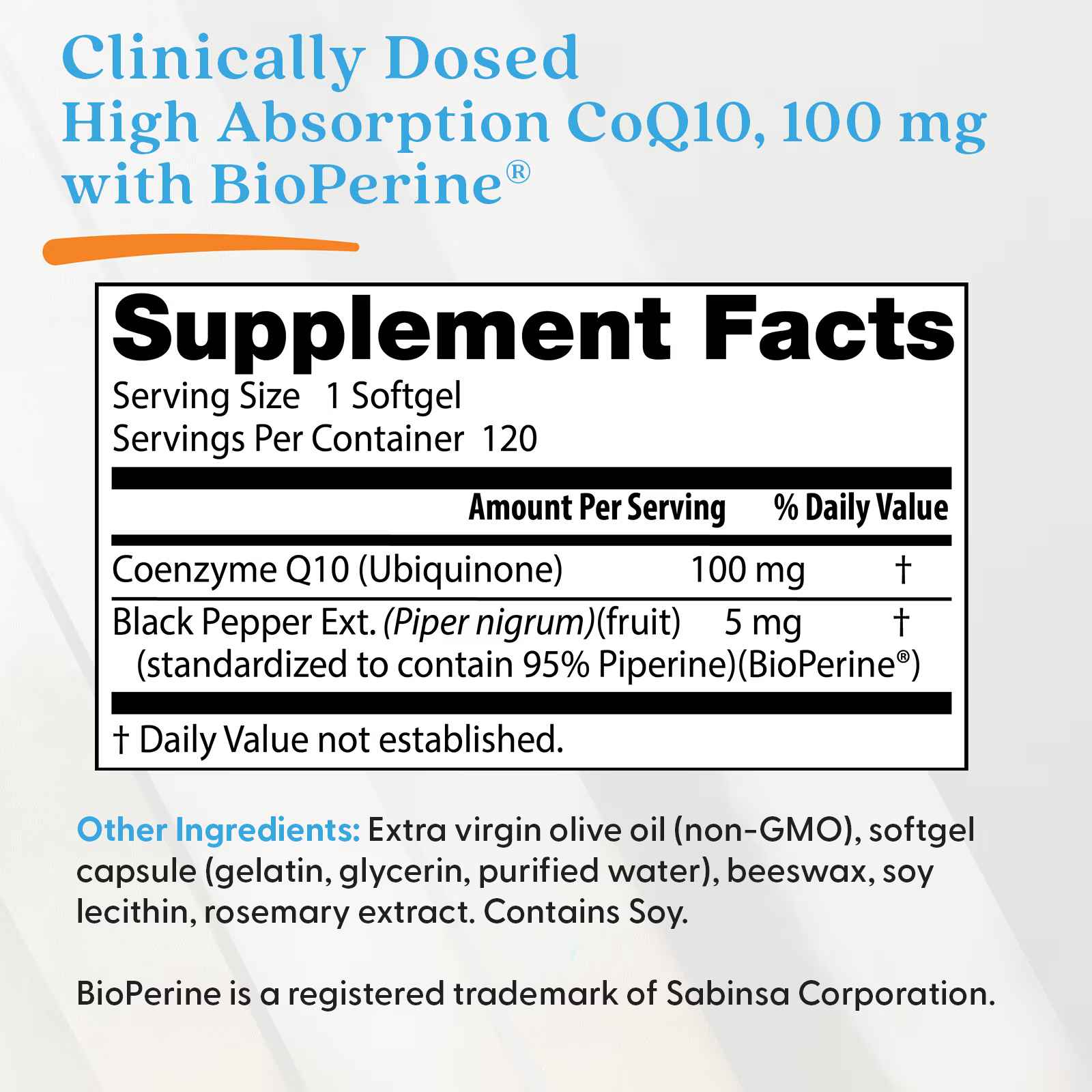 Doctor's Best, High Absorption CoQ10, 100 mg, 120 Softgels