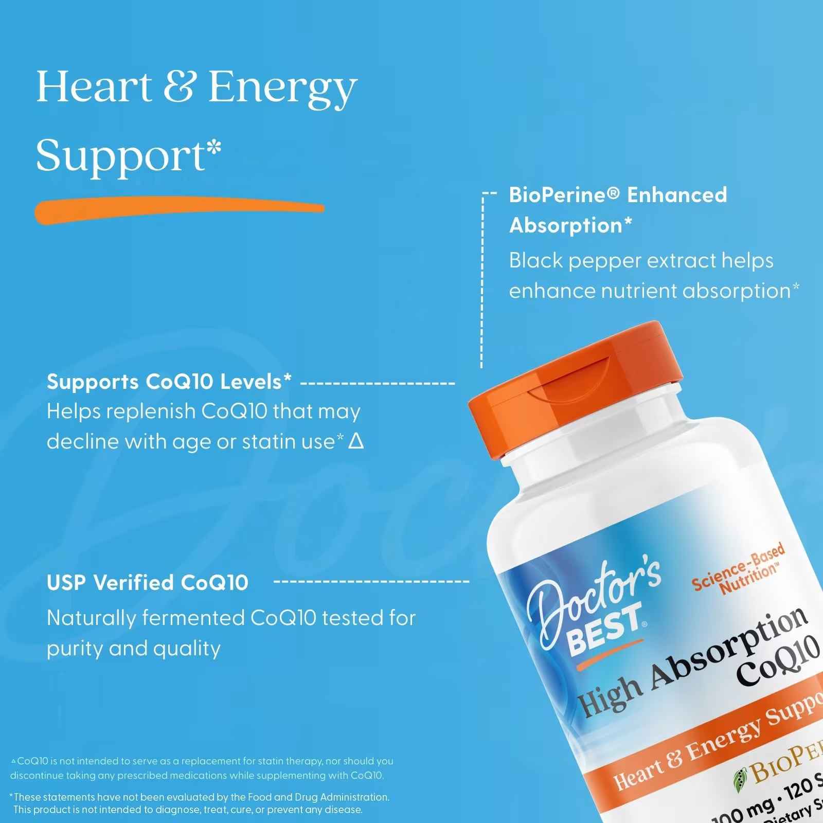 Doctor's Best, High Absorption CoQ10, 100 mg, 120 Softgels