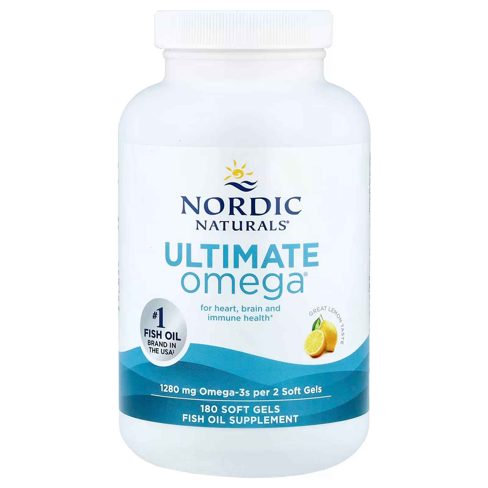 Nordic Naturals, Ultimate Omega®, Great Lemon, 180 Soft Gels (640 mg per Soft Gel)