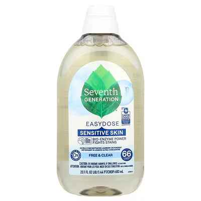 Seventh Generation, Easydose, Ultra Concentrated Laundry Detergent, Free & Clear, 66 Loads, 23.1 fl oz (683 ml)