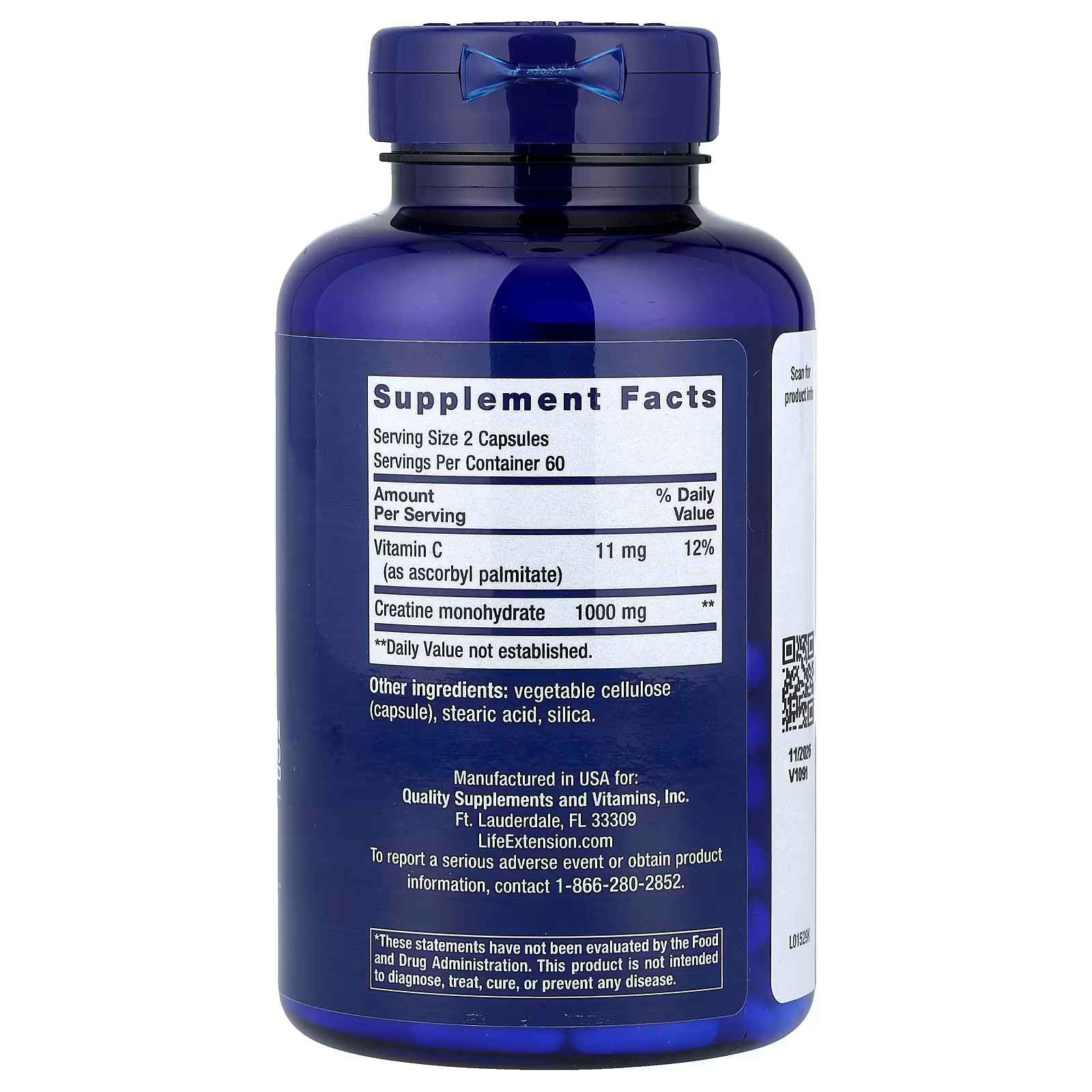 Life Extension, Creatine Capsules, 120 Capsules