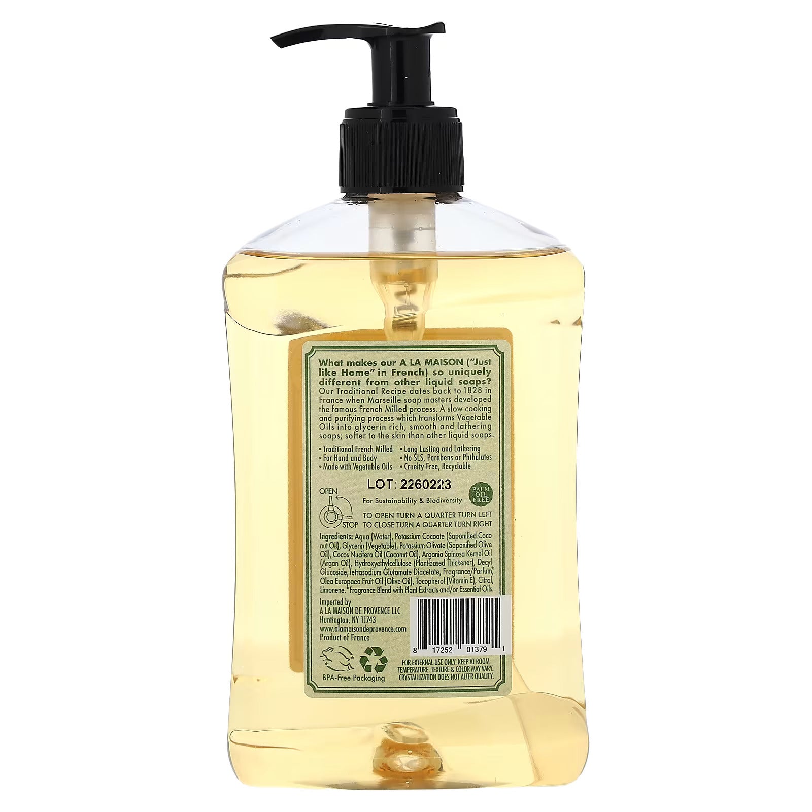 A La Maison de Provence, Liquid Soap For Hand & Body, Provence Lemon, 16.9 fl oz (500 ml)