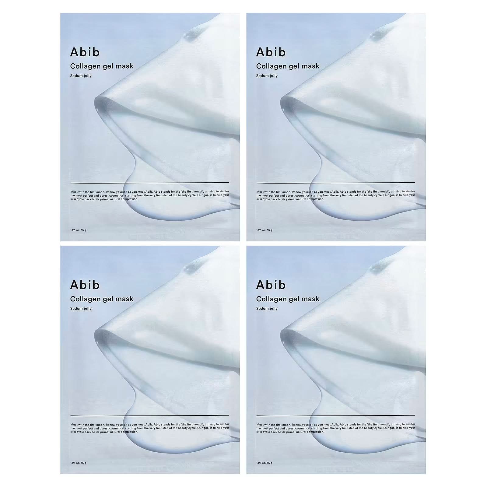 Abib, Collagen Gel Beauty Mask, Sedum Jelly, 4 Sheets, 1.23 oz (35 g) Each