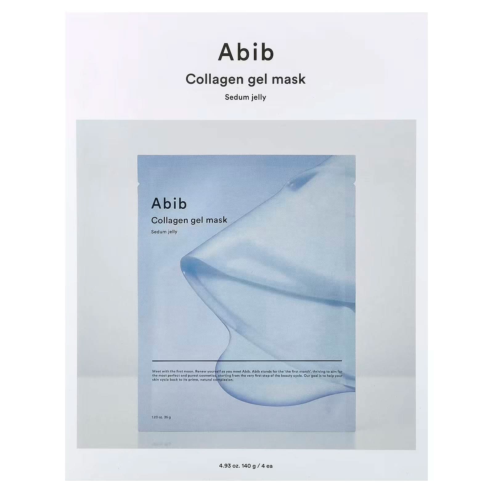 Abib, Collagen Gel Beauty Mask, Sedum Jelly, 4 Sheets, 1.23 oz (35 g) Each