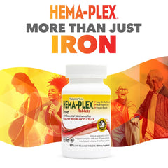 NaturesPlus, Hema-Plex®, Iron with Essential Nutrients for Healthy Red Blood Cells, 60 Slow-Release Tablets