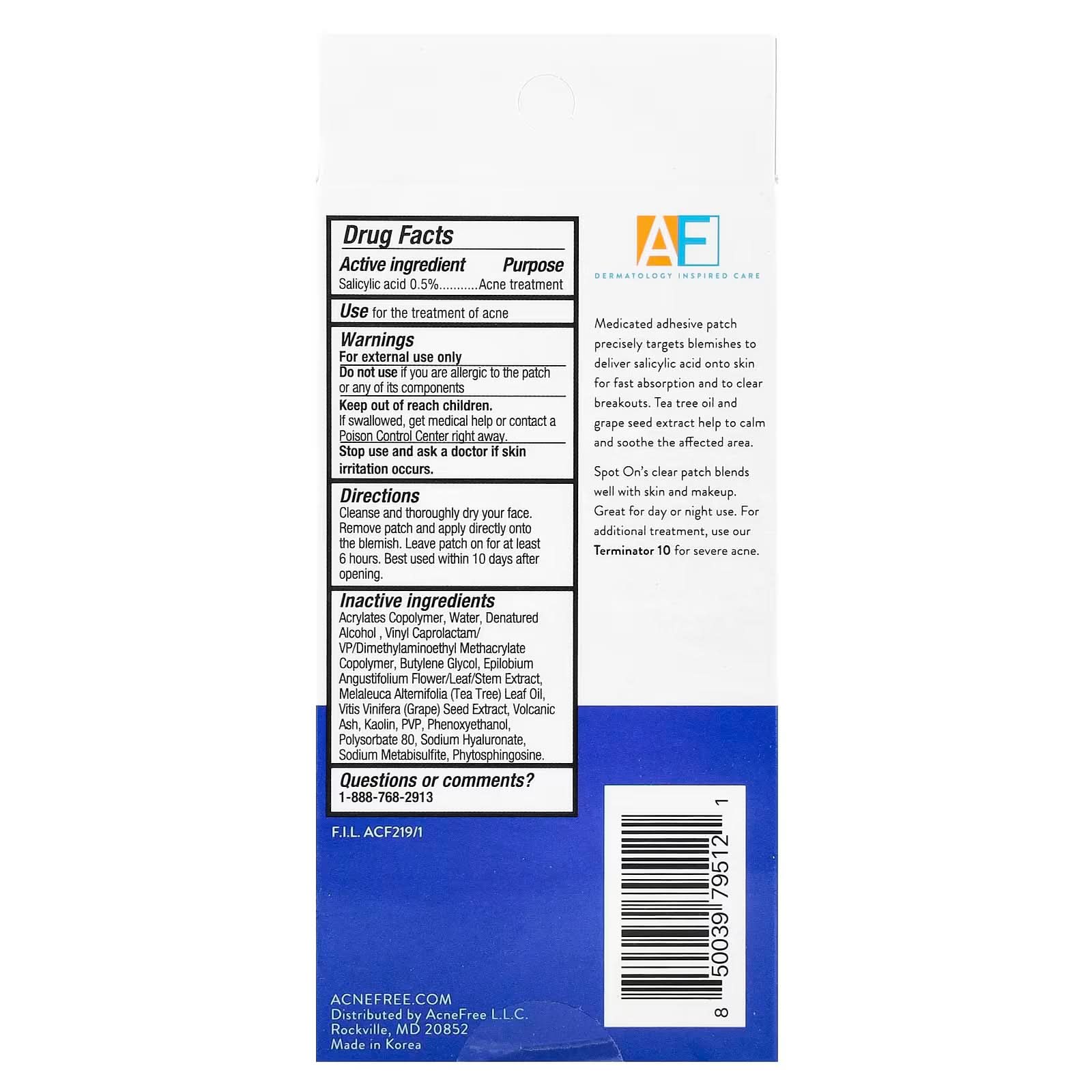ACNE FREE, Salicylic Acid Spot On, 36 Patches