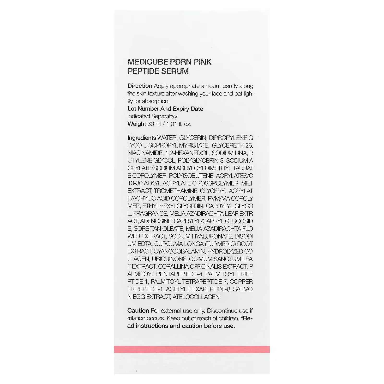Medicube, PDRN Pink Peptide Serum , 1.01 fl oz (30 ml)