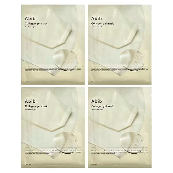 Abib, Collagen Gel Beauty Mask, Jericho Rose Jelly, 4 Sheets, 1.23 oz (35 g) Each