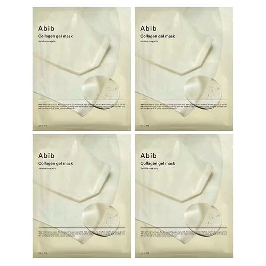 Abib, Collagen Gel Beauty Mask, Jericho Rose Jelly, 4 Sheets, 1.23 oz (35 g) Each