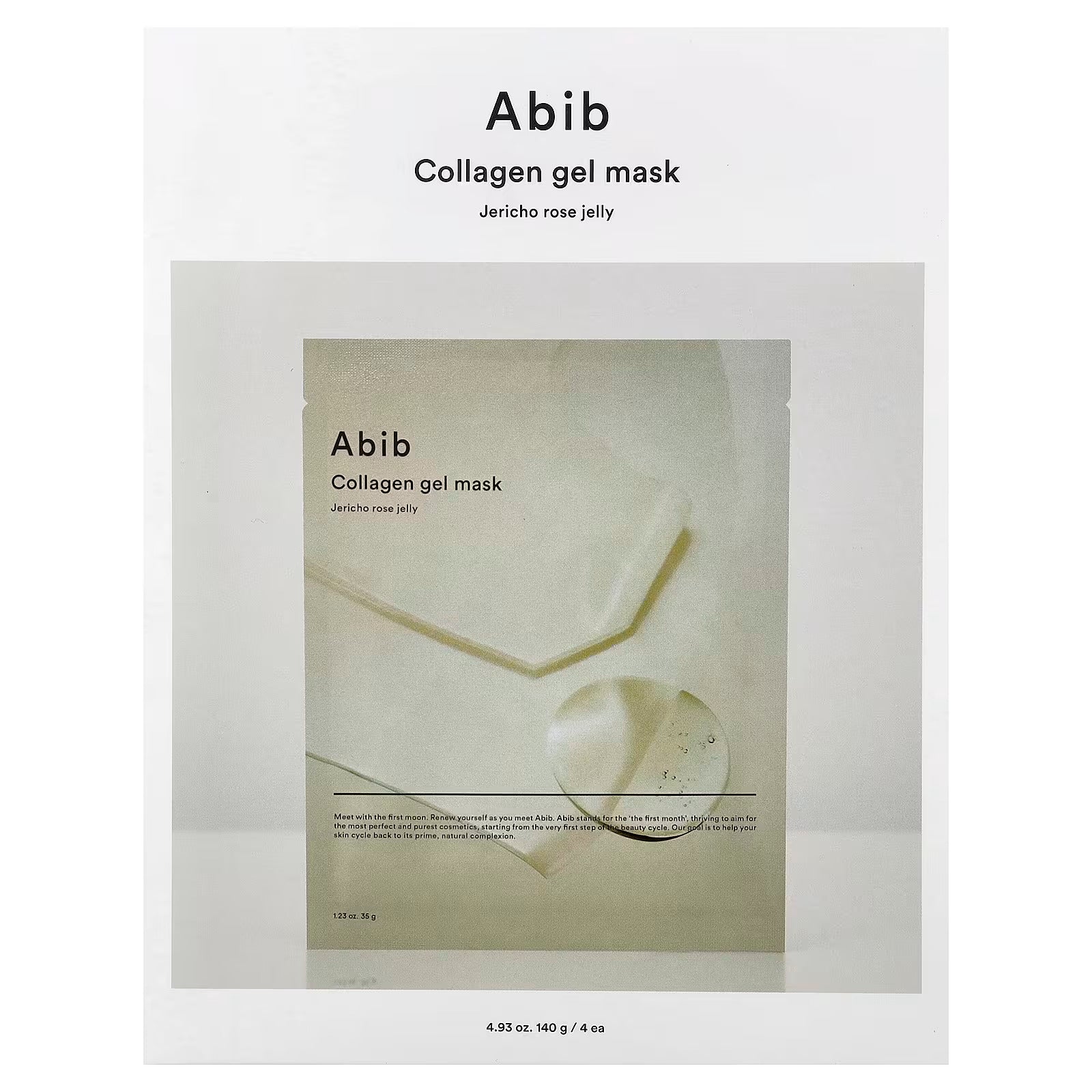 Abib, Collagen Gel Beauty Mask, Jericho Rose Jelly, 4 Sheets, 1.23 oz (35 g) Each