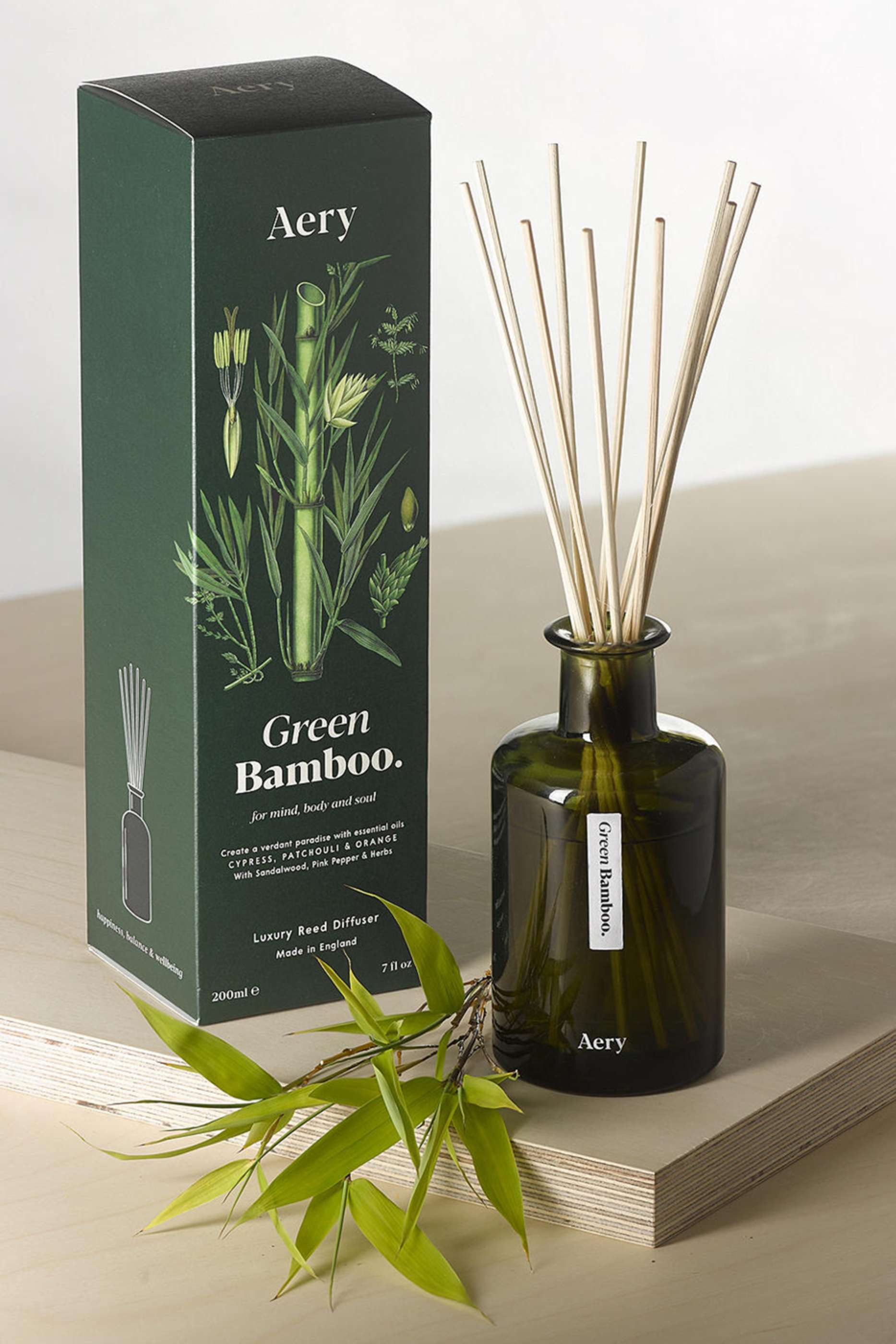 Aery Green Bamboo Reed Diffuser, 200ml