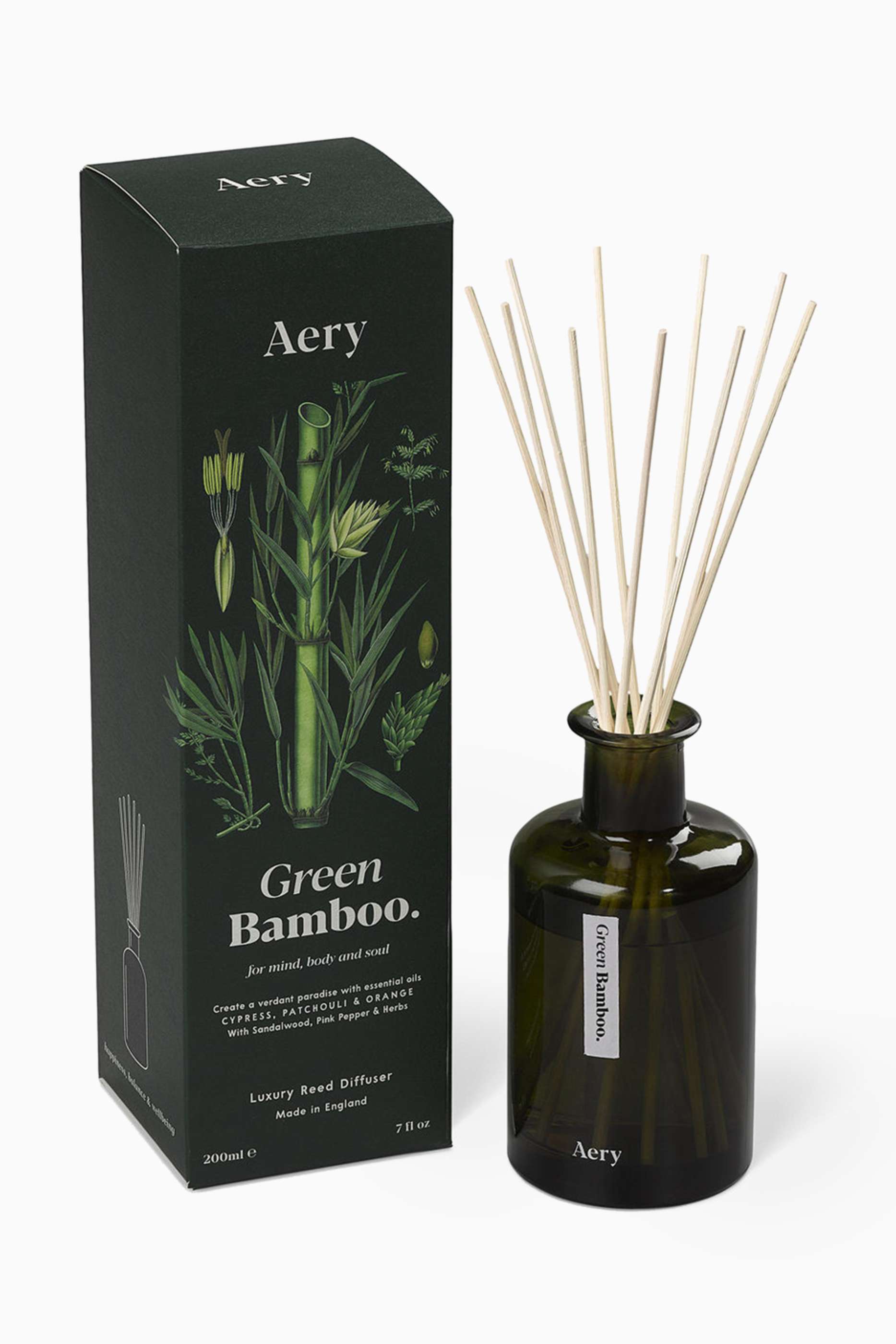 Aery Green Bamboo Reed Diffuser, 200ml