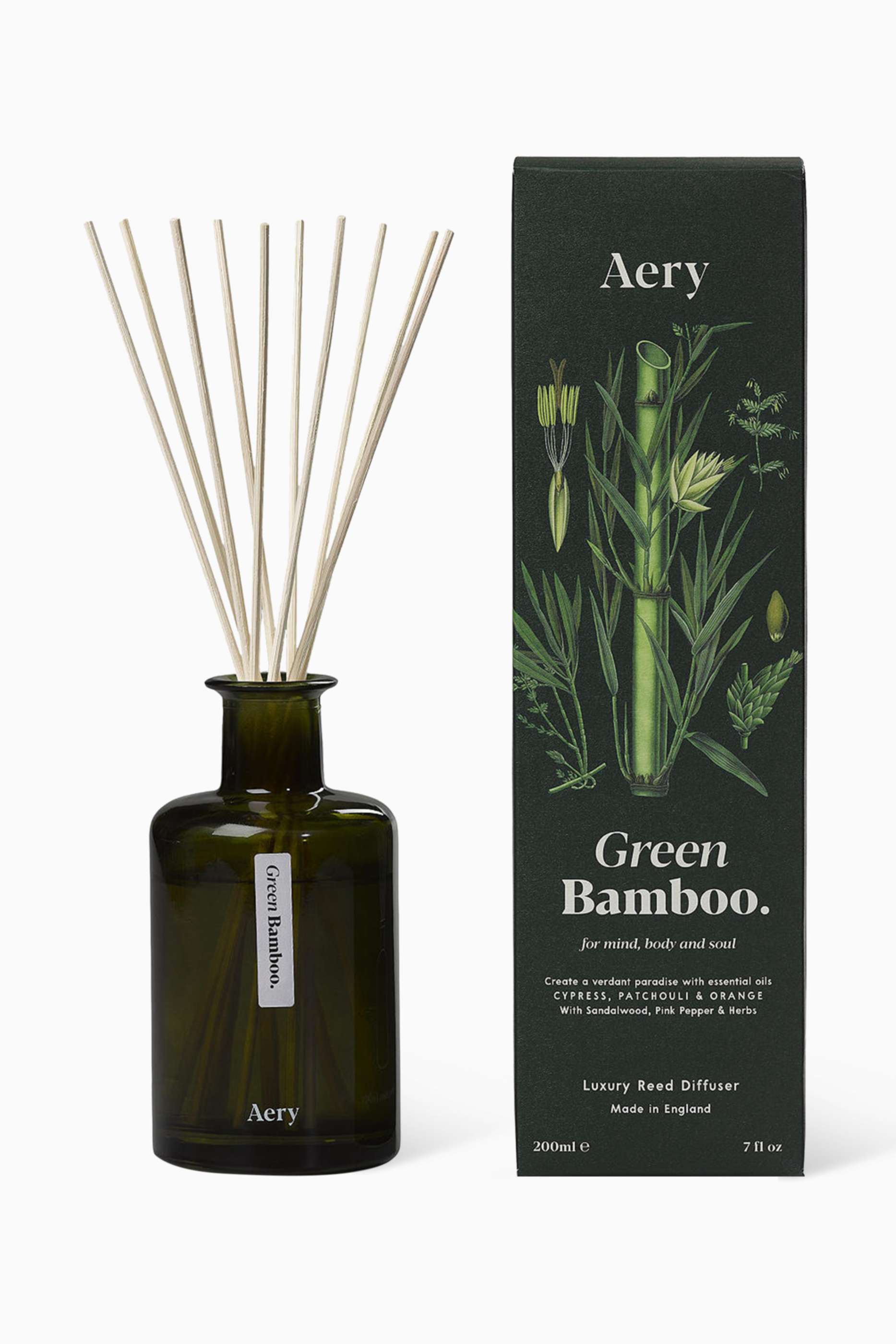 Aery Green Bamboo Reed Diffuser, 200ml