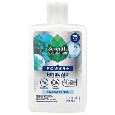 Seventh Generation, Power+, Rinse Aid, Fragrance Free , 75 Loads, 8 fl oz (236 ml)