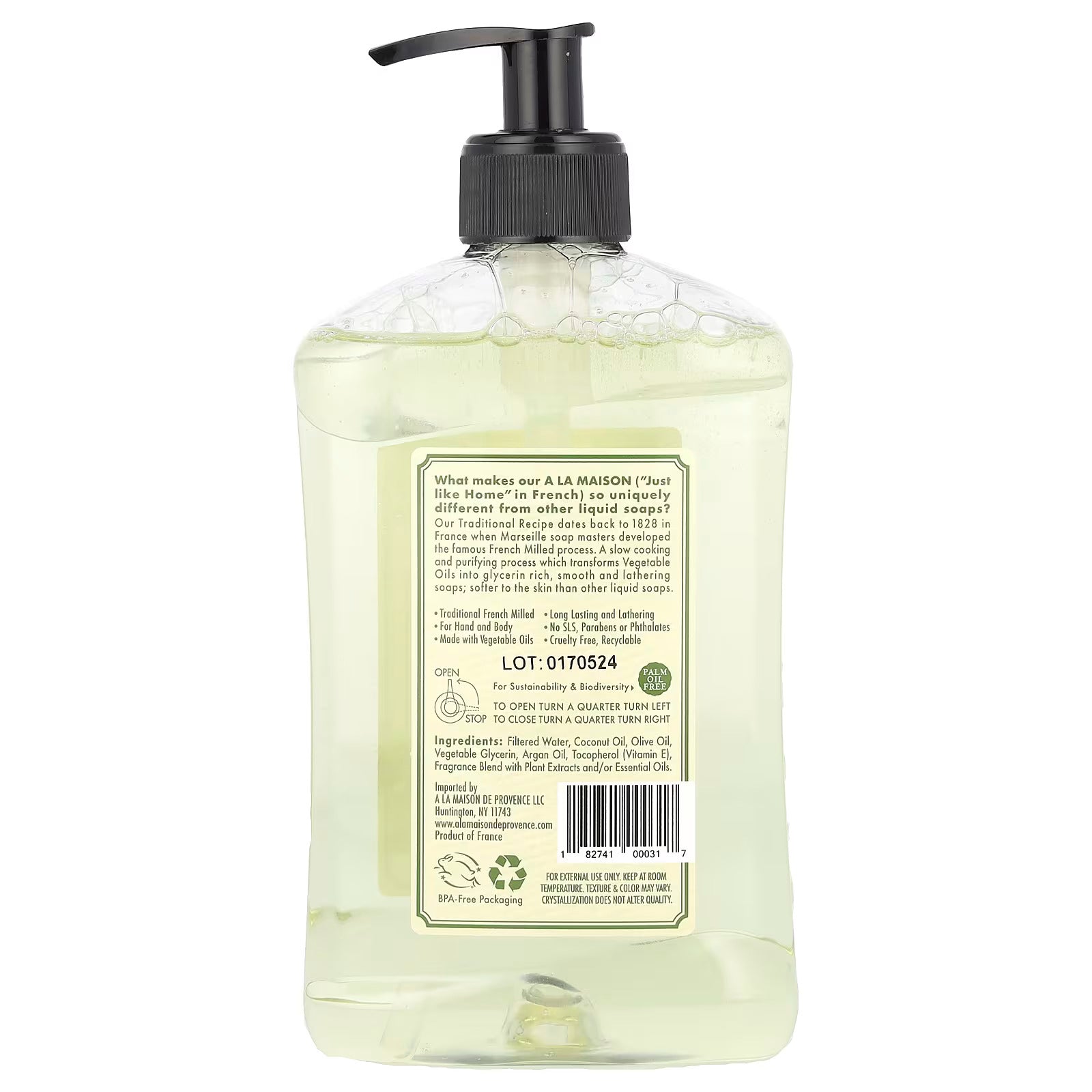 A La Maison de Provence, Liquid Soap For Hand & Body, Rosemary Mint, 16.9 fl oz (500 ml)