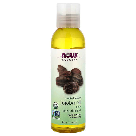 NOW Foods, Solutions, Certified Organic Jojoba Oil, 4 fl oz (118 ml)
