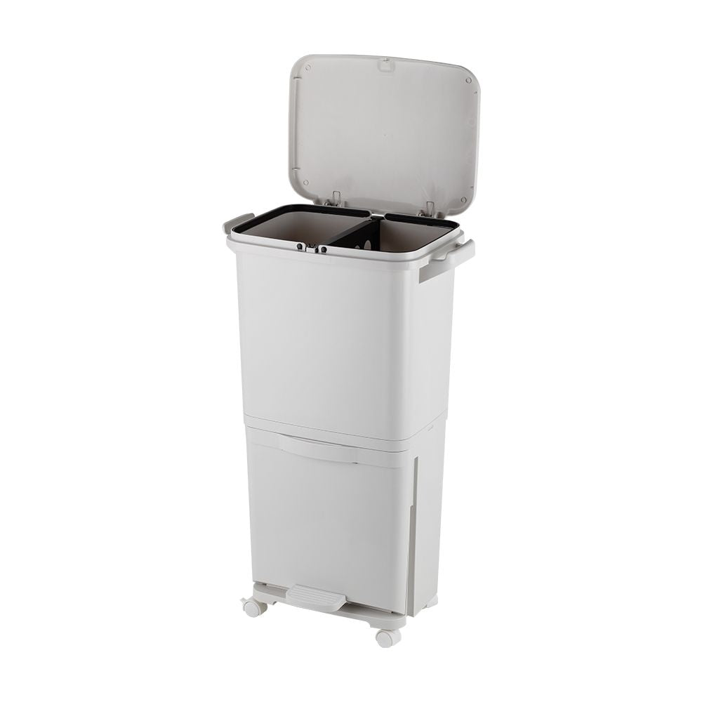 Falcon 35L 2 Tier Bin With 4 Pcs PP Castore White