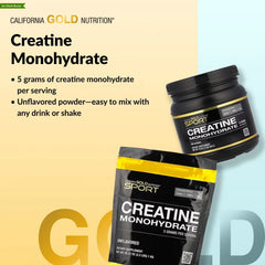 California Gold Nutrition, Sport, Pure Creatine Monohydrate, Unflavored, 2.2 lbs (1 kg)
