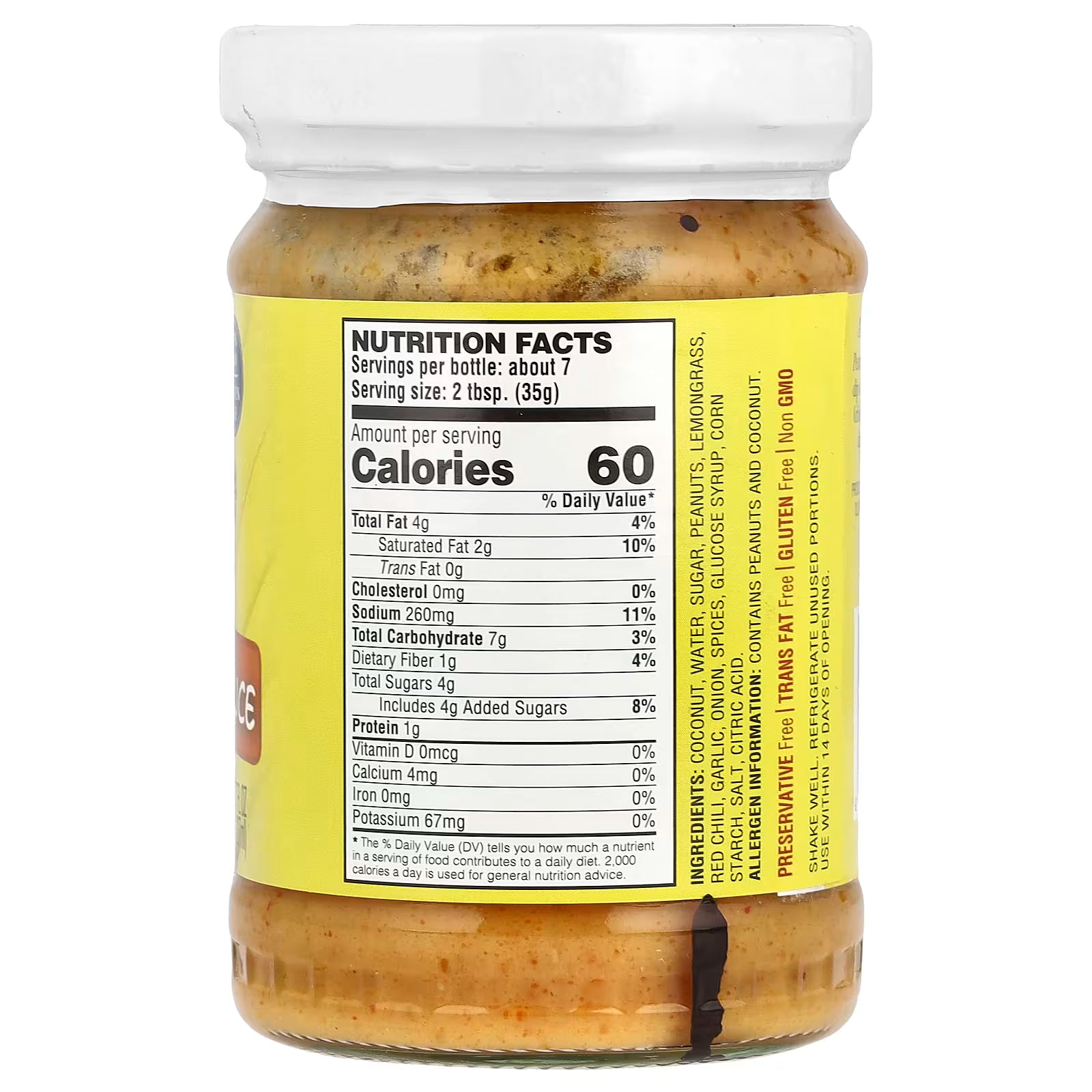 A Taste Of Thai, Peanut Satay Sauce, 7 fl oz (207 ml)