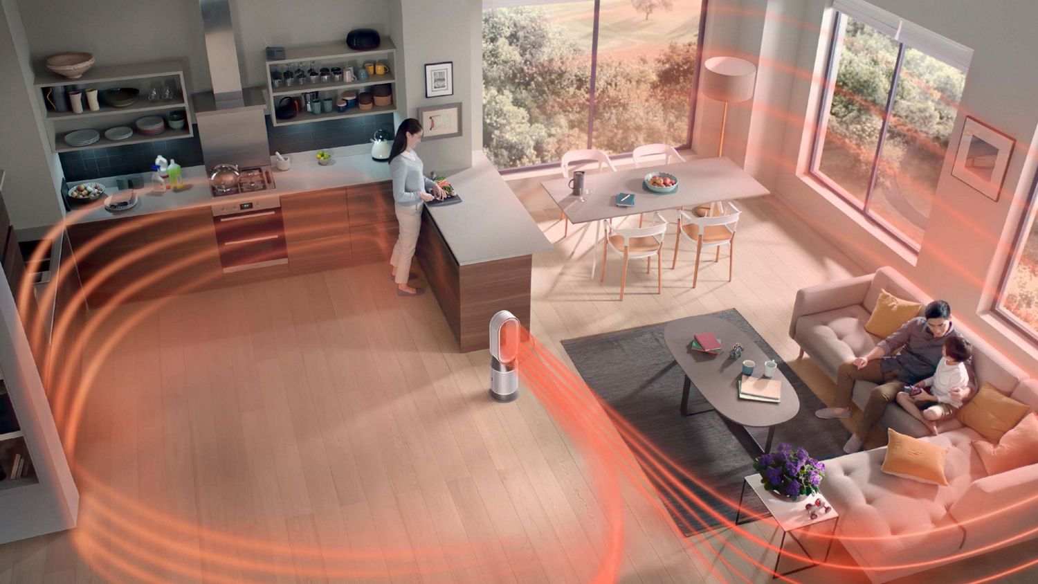 جهاز تنقية الهواء Dyson Purifier Hot+Cool™ Gen1 مزود بمروحة تدفئة (أبيض/أبيض)