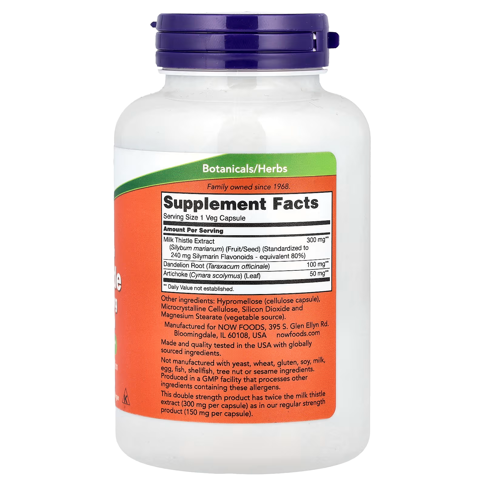 NOW Foods, Milk Thistle Extract, 300 mg,Veg Capsules