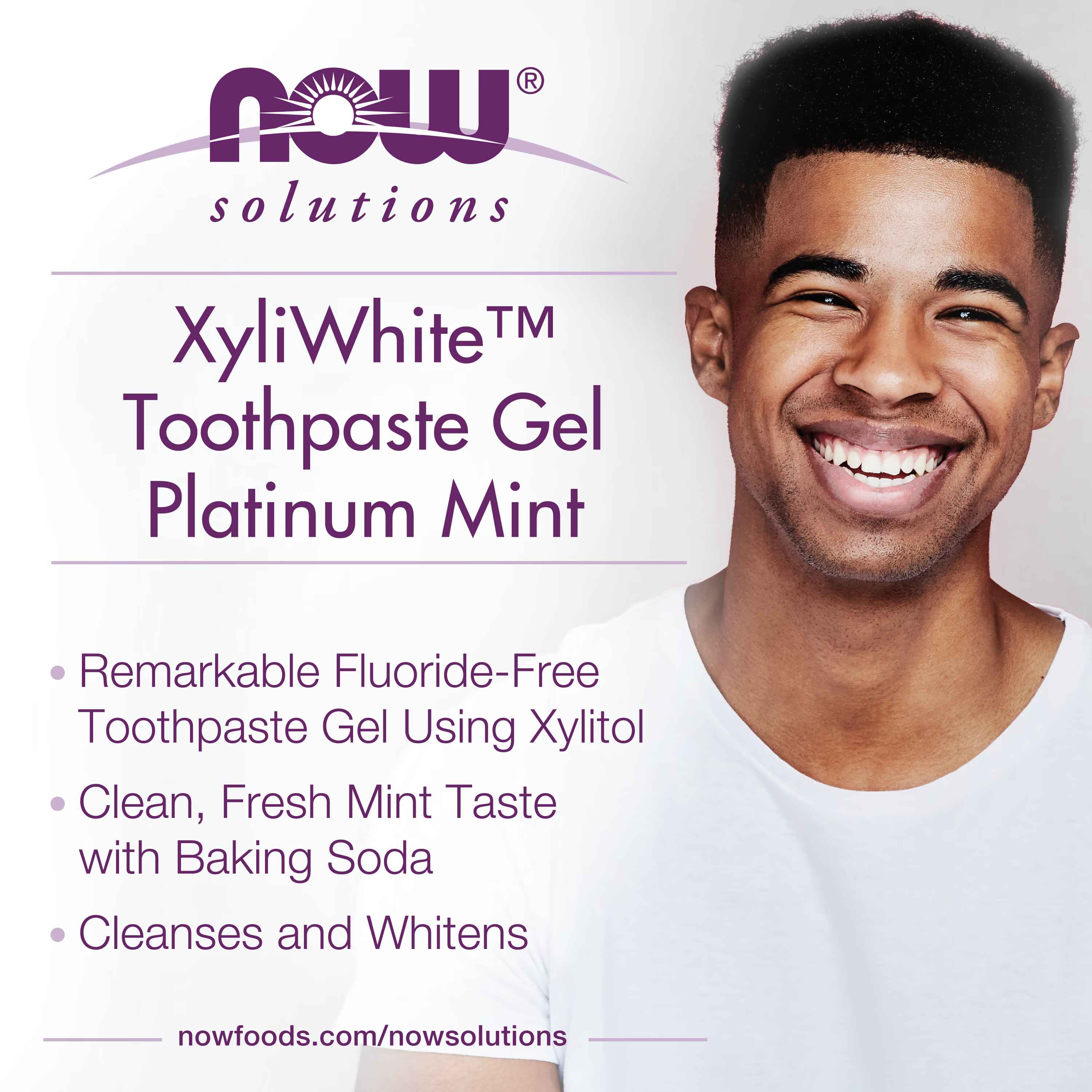 NOW Foods, Solutions, XyliWhite™, Toothpaste Gel with Baking Soda, Platinum Mint, 6.4 oz (181 g)