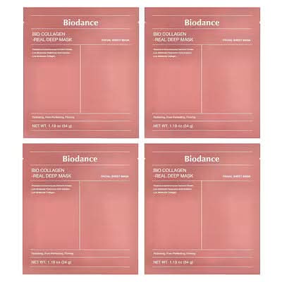 Biodance, Bio Collagen Real Deep Beauty Mask, 4 Sheets, 1.19 oz (34 g) Each