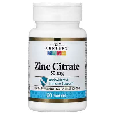 21st Century, Zinc Citrate, 50 mg, 60 Tablets