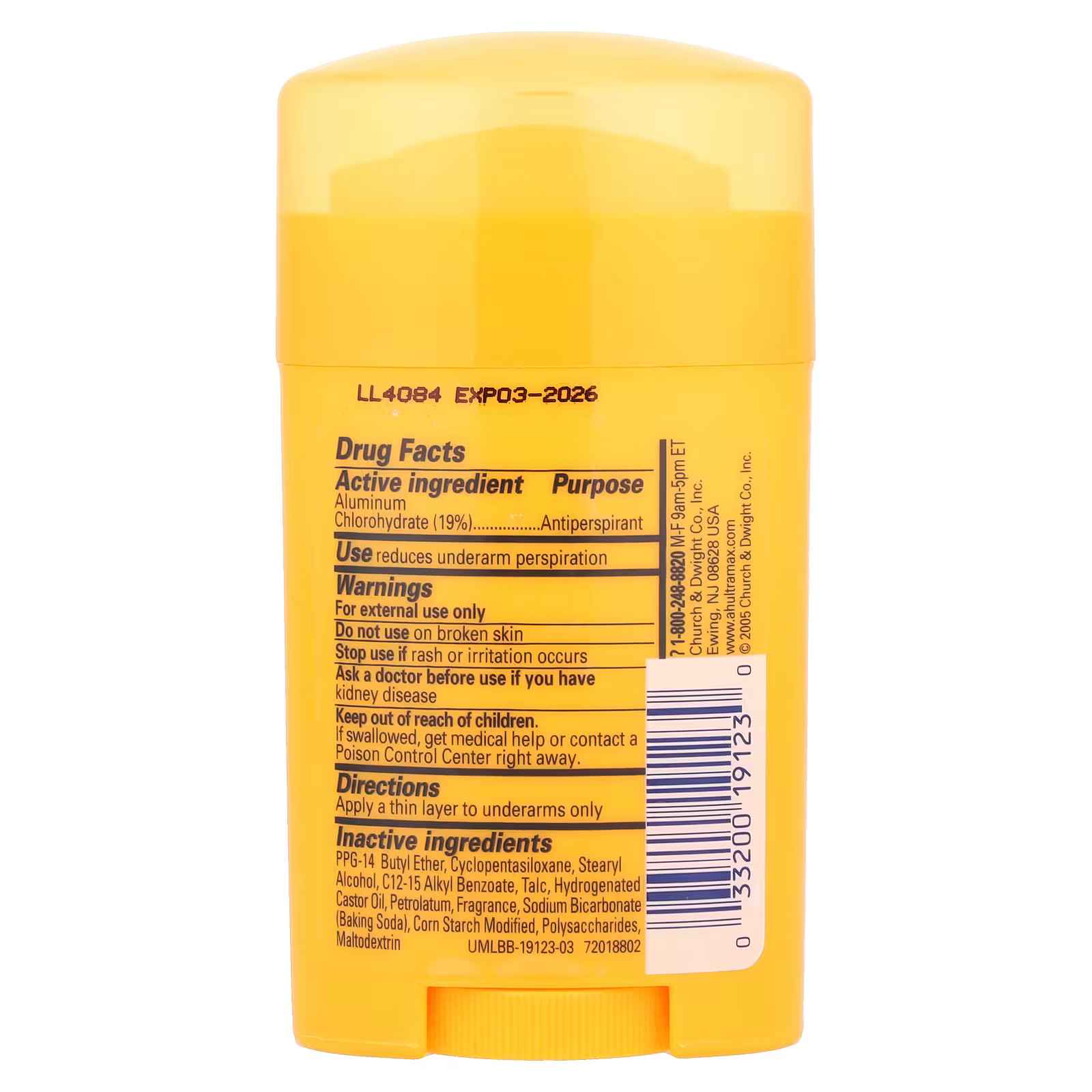 Arm & Hammer, UltraMaxβ’, Antiperspirant Deodorant, Solid, Powder Fresh, 1 oz (28 g)