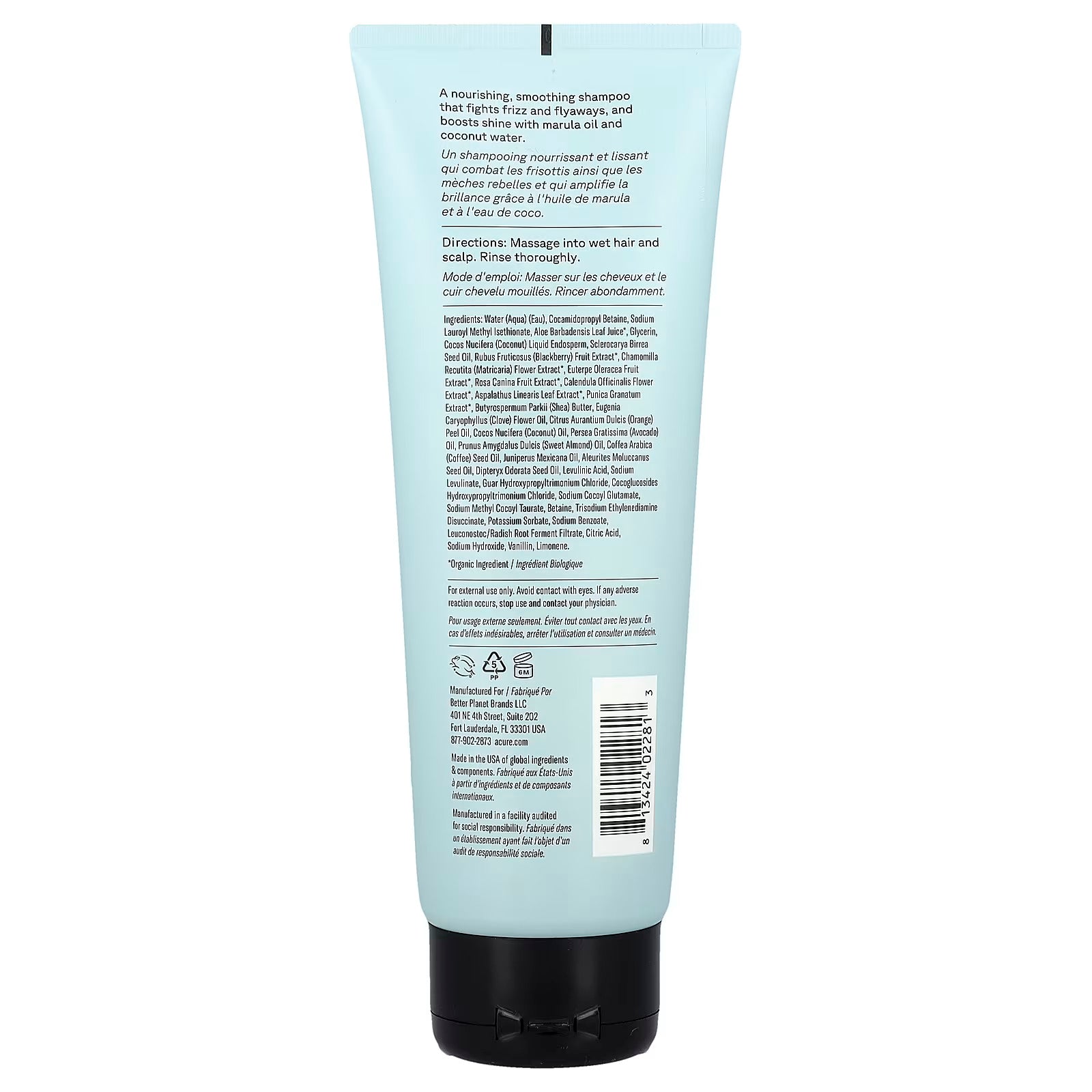 ACURE, Simply Smoothing Shampoo, Coconut Water & Marula Oil, 8 fl oz (236 ml)