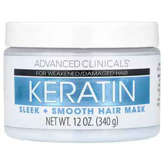 Advanced Clinicals, Keratin, Sleek + Smooth Hair Mask, 12 oz (340 g)