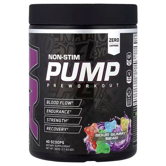 ABE, Non-Stim Pump Pre Workout, Sour Gummy Bear, 17.63 oz (500 g)
