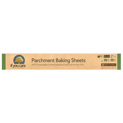 If You Care, Parchment Baking Sheets, 24 Pre-Cut Sheets, 200 sq in (13 in x 16 in) Each