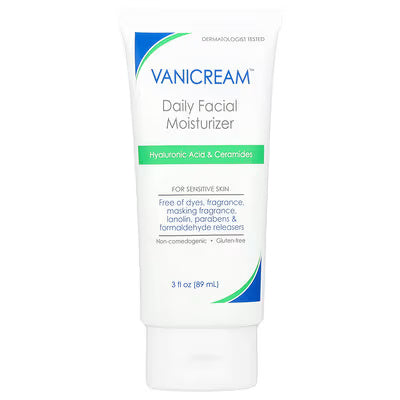 Vanicream, Daily Facial Moisturizer For Sensitive Skin, Fragrance Free, 3 fl oz (89 ml)