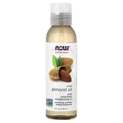 NOW Foods, Solutions, Sweet Almond Oil, Unscented, 4 fl oz (118 ml)