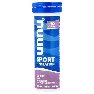 Nuun, Sport Hydration, Effervescent Electrolyte Drink Tablets, Strawberry Lemonade, 10 Tablets