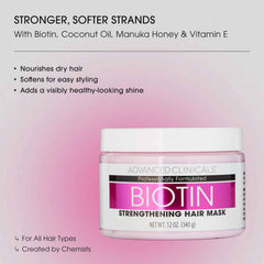 Advanced Clinicals, Biotin, Strengthening Hair Mask, 12 fl oz (340 ml)