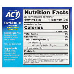 ACT, Dry Mouth Lozenges with Xylitol, Honey-Lemon, 36 Lozenges