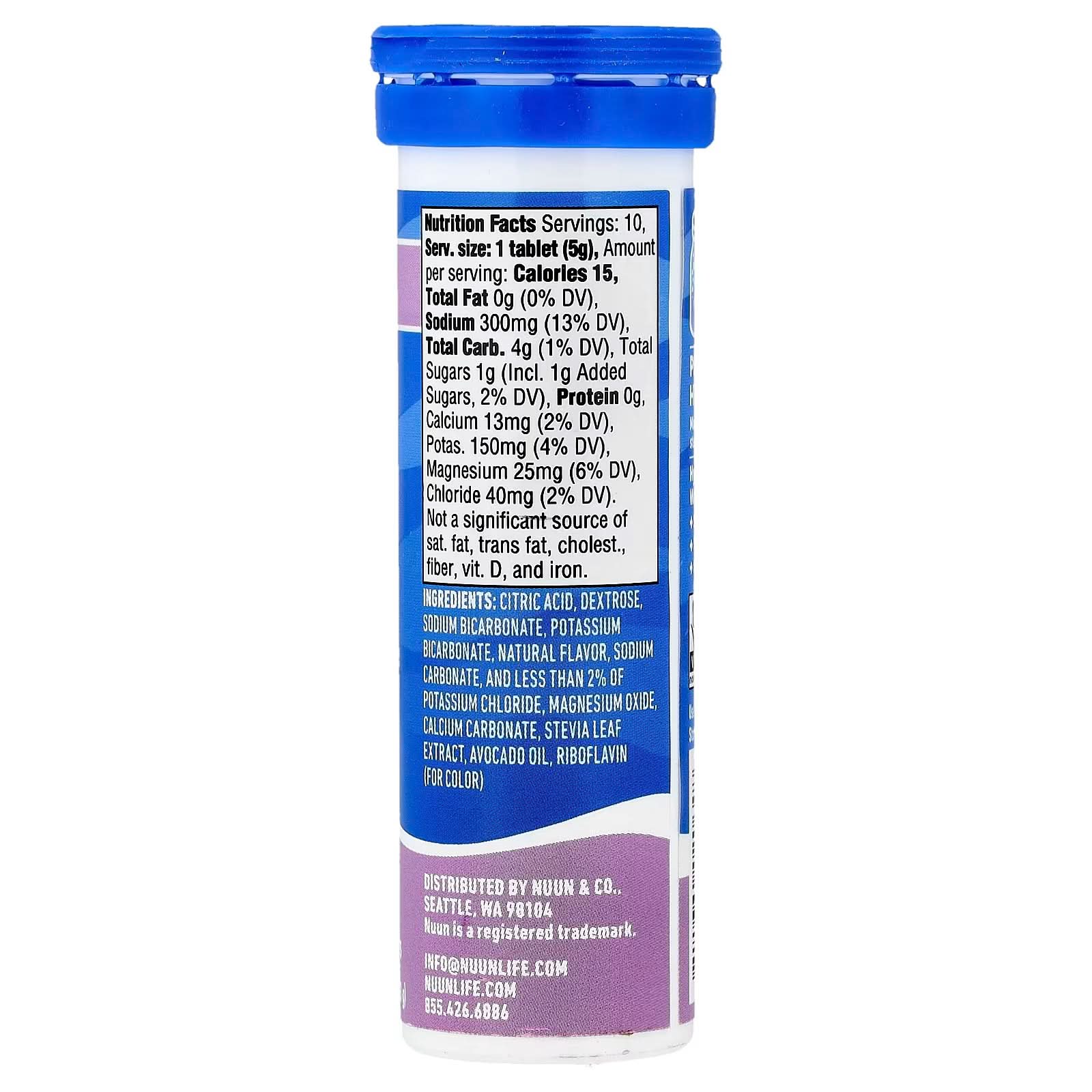Nuun, Sport Hydration, Effervescent Electrolyte Drink Tablets, Strawberry Lemonade, 10 Tablets