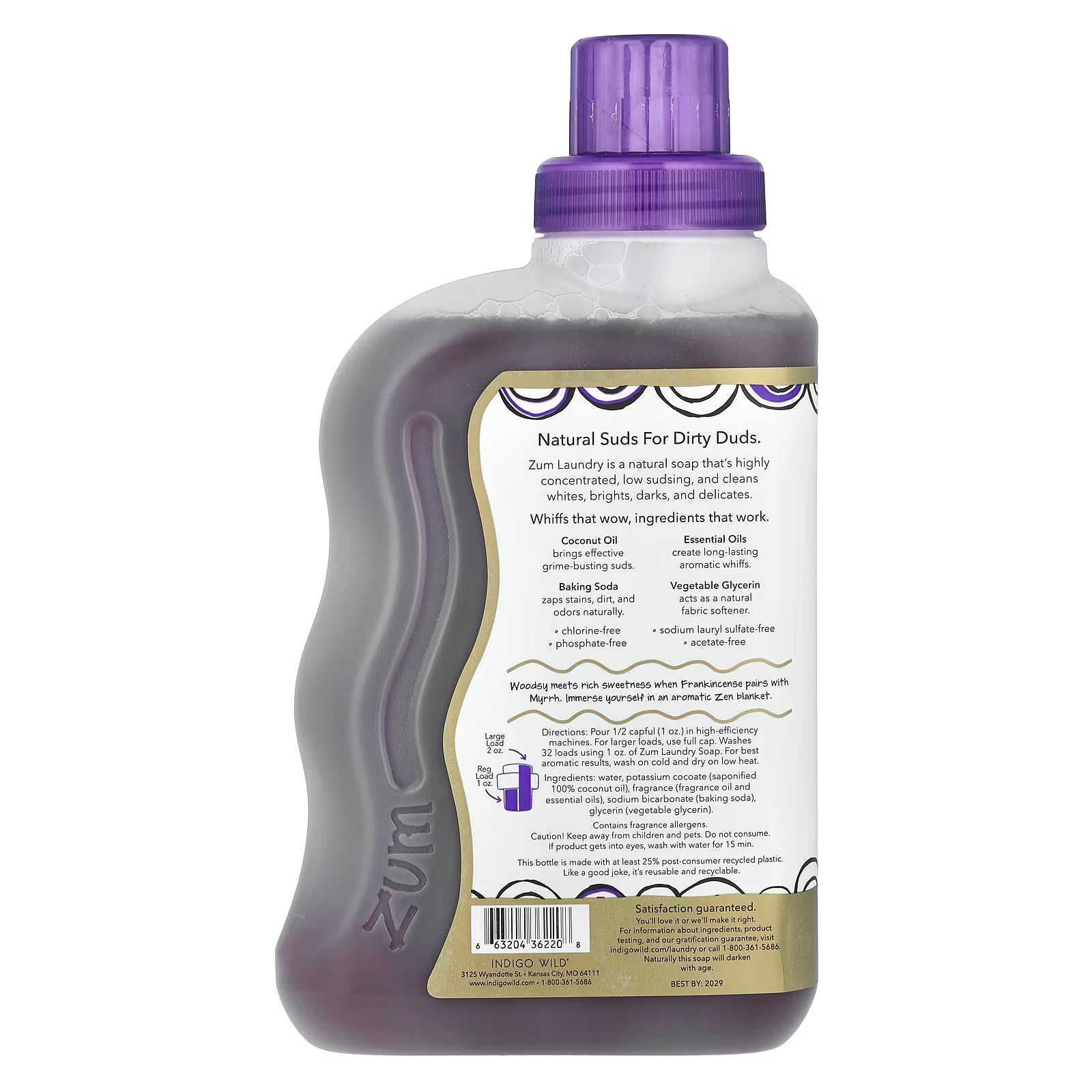 ZUM, Laundry Soap, Frankincense & Myrrh, 32 fl oz (0.94 l)